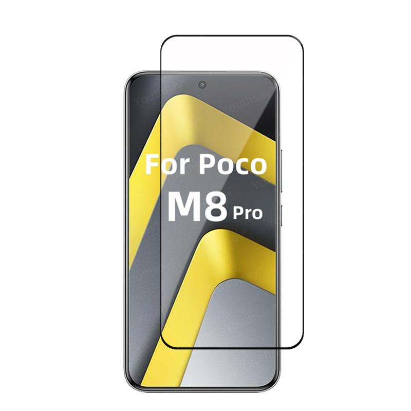 Стекло Full Cover для Poco M8 Pro 5G Закаленное стекло Защитное стекло для экрана Poco M8 Pro 3D Защитная пленка для телефона Poco M8 Pro