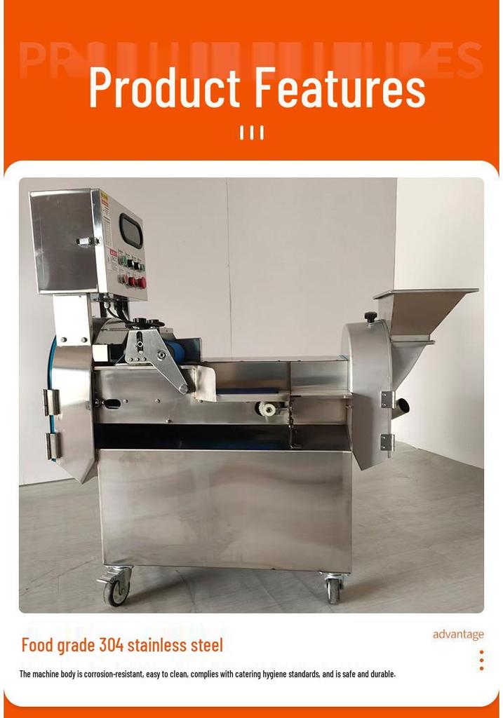 Multi-Functional Automatic Vegetable Cutter: Shreds, Slices, Dices, Cuts - Ideal for Commercial Kitchens.