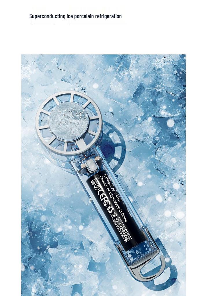 Portable USB Charging Handheld Fan with High Wind Power and Ice Pack Cooling