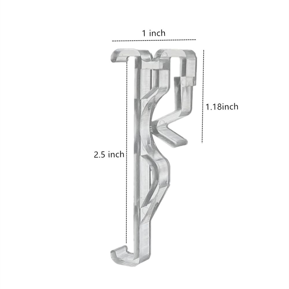 Clear Hidden Retainer Holder Clip 2.5inch Hidden Window Blind Clips  For Window Blind Valance