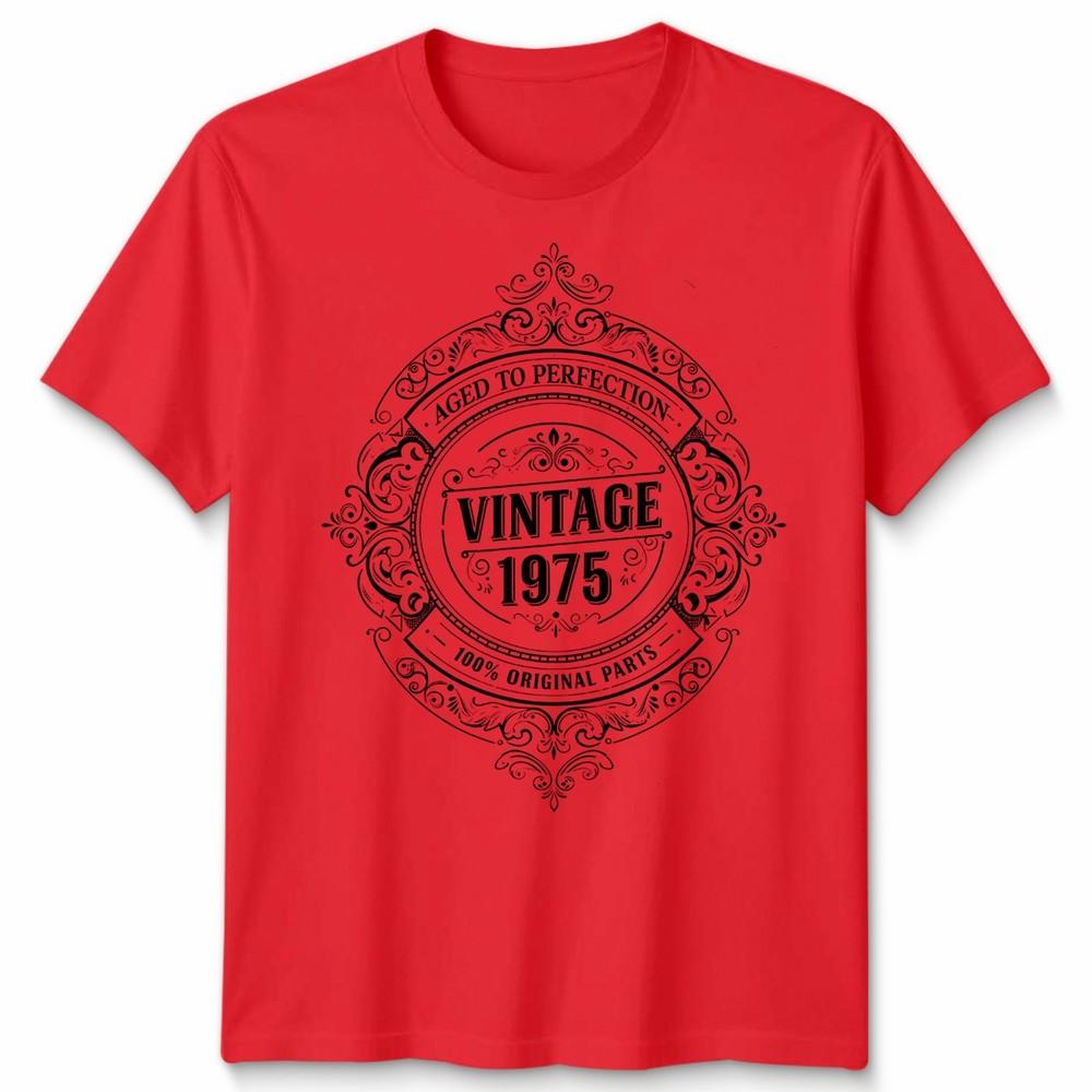 Vintage 1975 Aged To Perfection 51st Birthday Occasions Unisexs Unisexs Graphic Tee