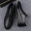 FashionHigh End Brand Men's Genuine Leather Shoes Office Business Casual Shoes Soft Soled Comfortable Work Shoes for Men's Lace Up