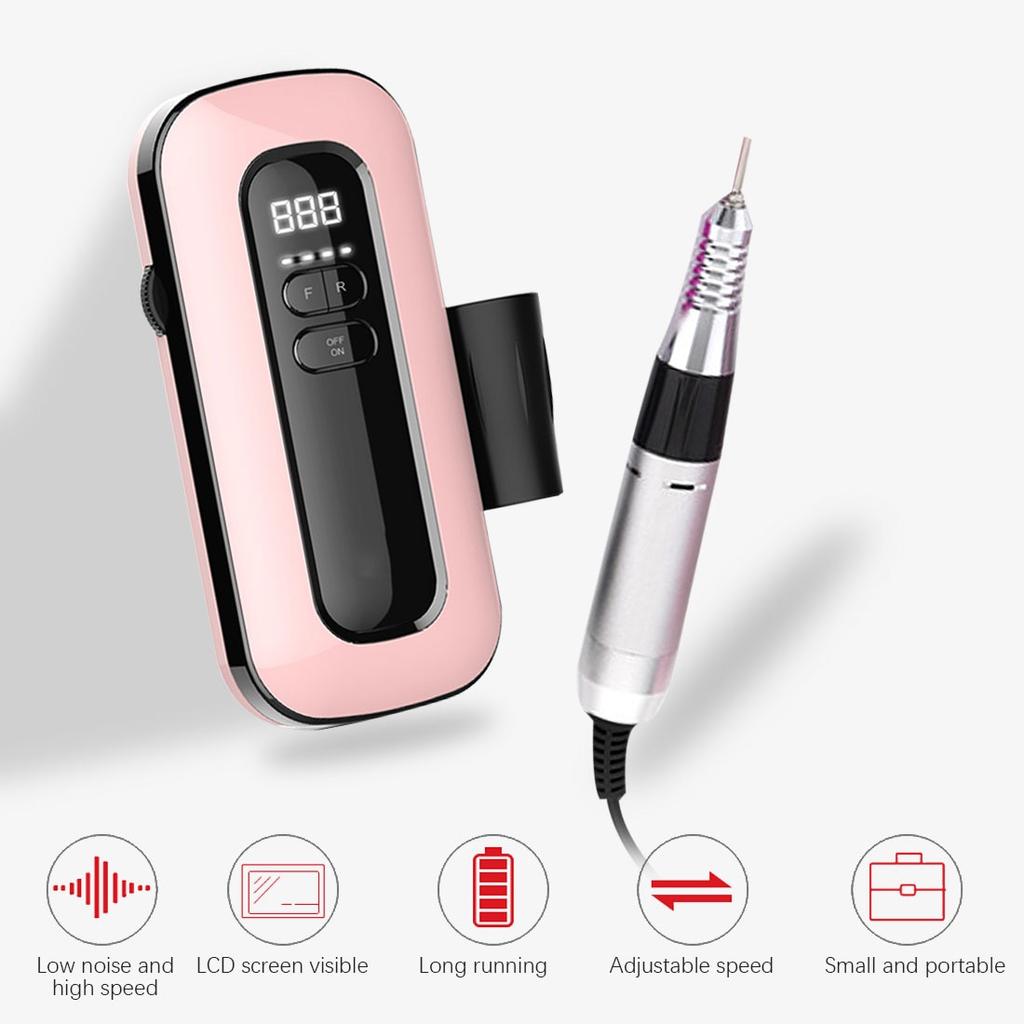 Фреза для ногтей USB 35000 об/мин Профессиональный аккумуляторный набор сверл для ногтей с аккумулятором для телефона емкостью 1000 мАч