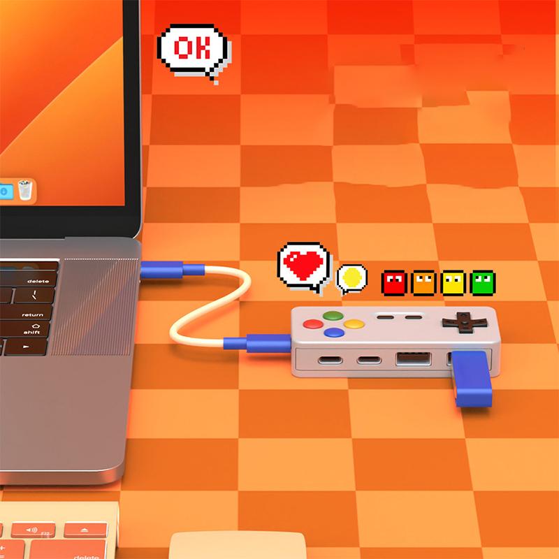 Игровой геймпад 4-в-1, моделирующий хаб, игровой контроллер, компьютерный USB Type-C, USB-C адаптер интерфейса для ноутбука, ПК, мыши, клавиатур, U-диска