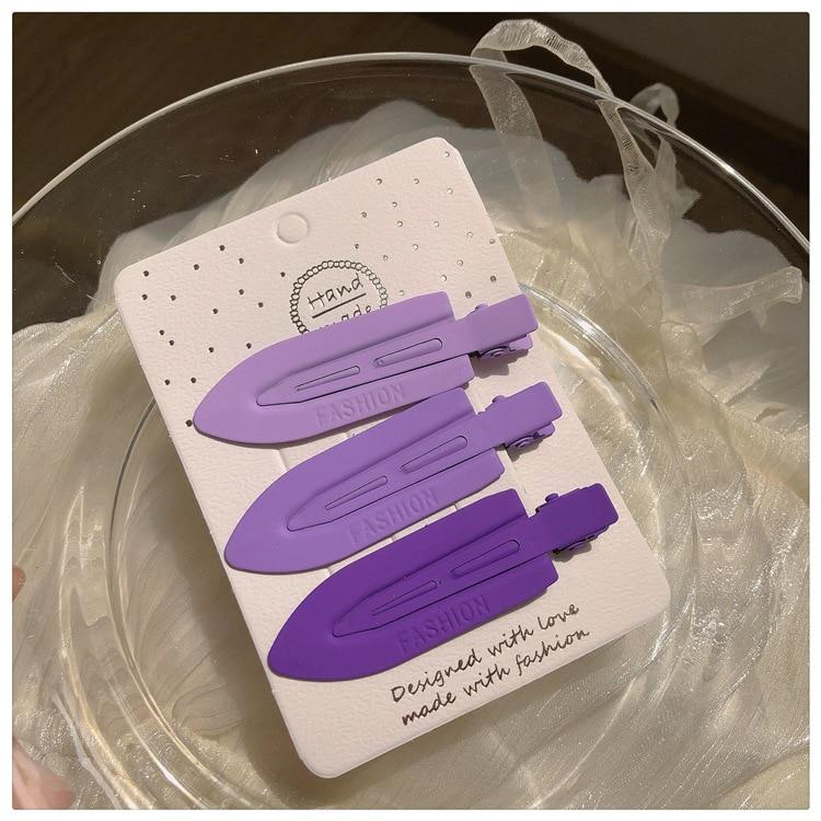 3pcs Candy Color Crossover Bangs Clip Korean Girls Sweet Hairpins Cross Seamless Hair Clip Broken Hair Clip Edge Clip Headwear