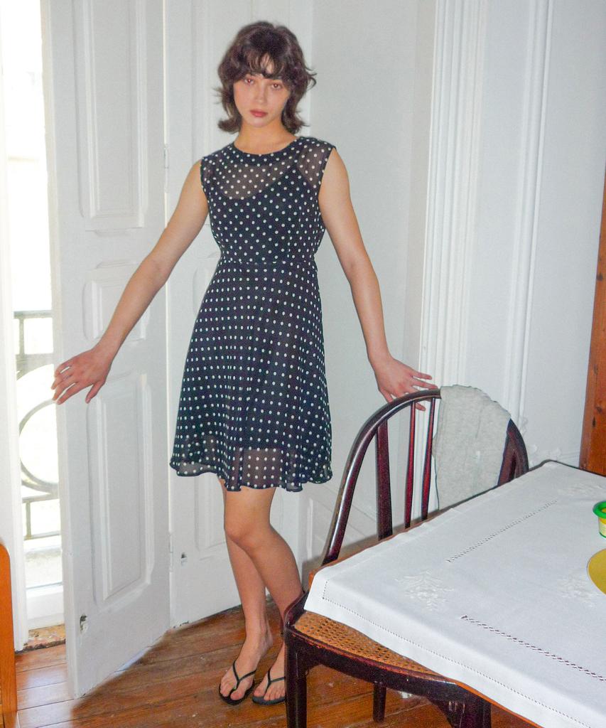 Hakesh Moss Dress_Black Dot