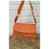 Orange Column Strap Quilted Women's Shoulder Bag