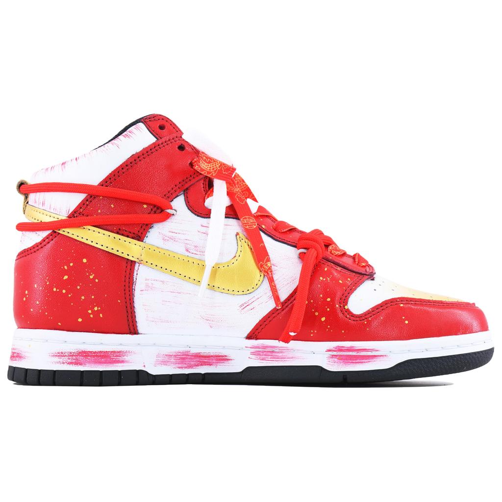 Nike Dunk Low Красный Конь Привлечение Богатства Кожаные Высокие Кеды для Скейтборда Унисекс Красные DD1869-103(Team168-)