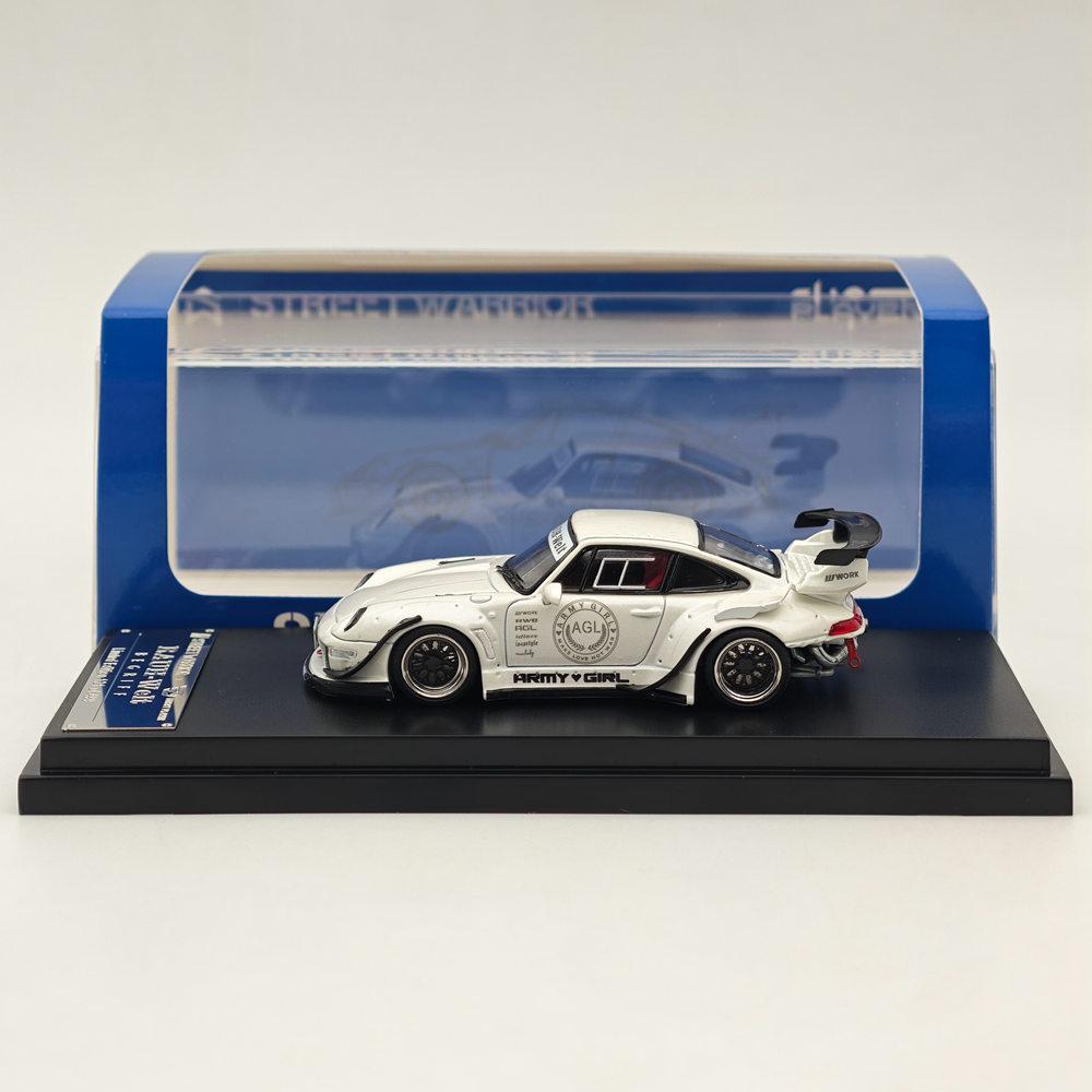 SW 1/64 Scale for 993 AGL White Sport Car Diecast Miniature Model Collection Auto Toys Gift