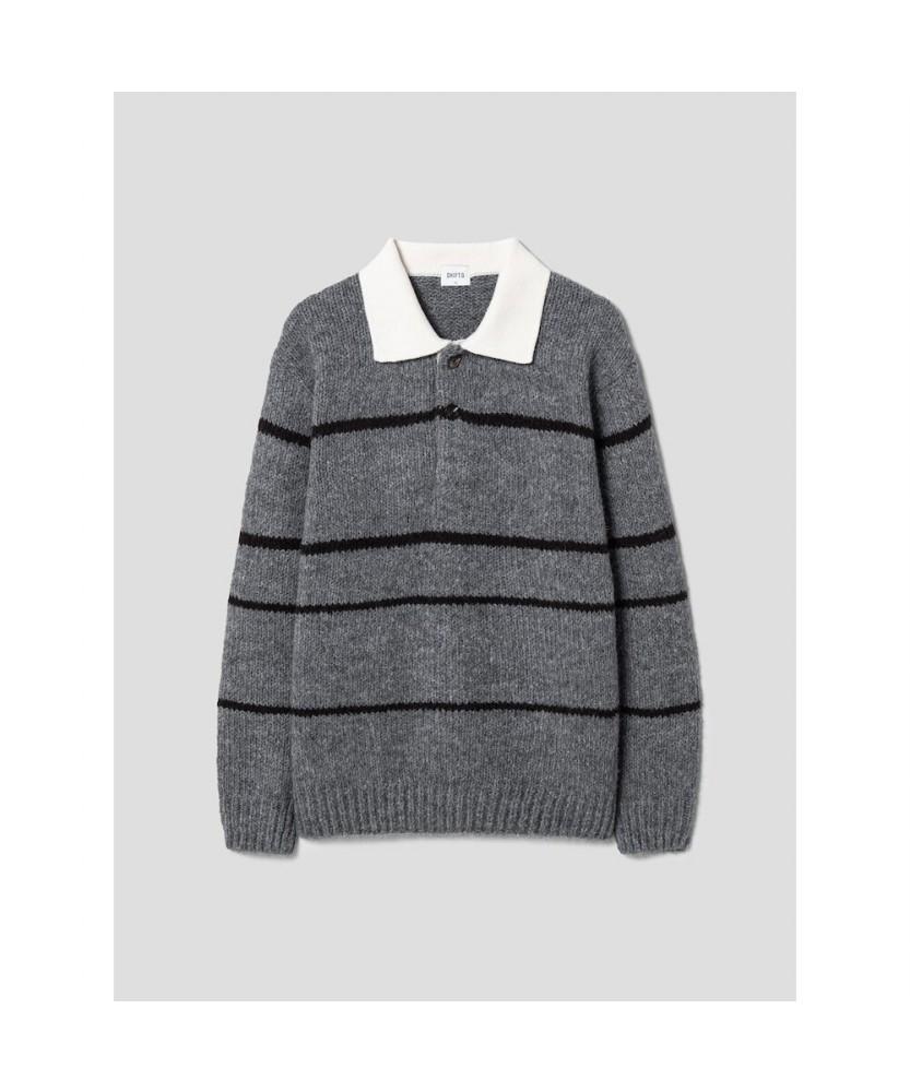 SHIFT.G Fuzzy Pattern Sweater Gray