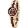 Bewell Women's Wooden Watch, Analog Quartz Movement, Fashionable, Lightweight, Waterproof, Mother's Day Gift (Maple and Red Sandalwood)