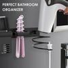 Hair Dryer Holder Curling Iron Storage Rack Heat-Resistant Wall Mount Bathroom Blow Dryer Holder Bathroom Hair Tool Organizer Rack