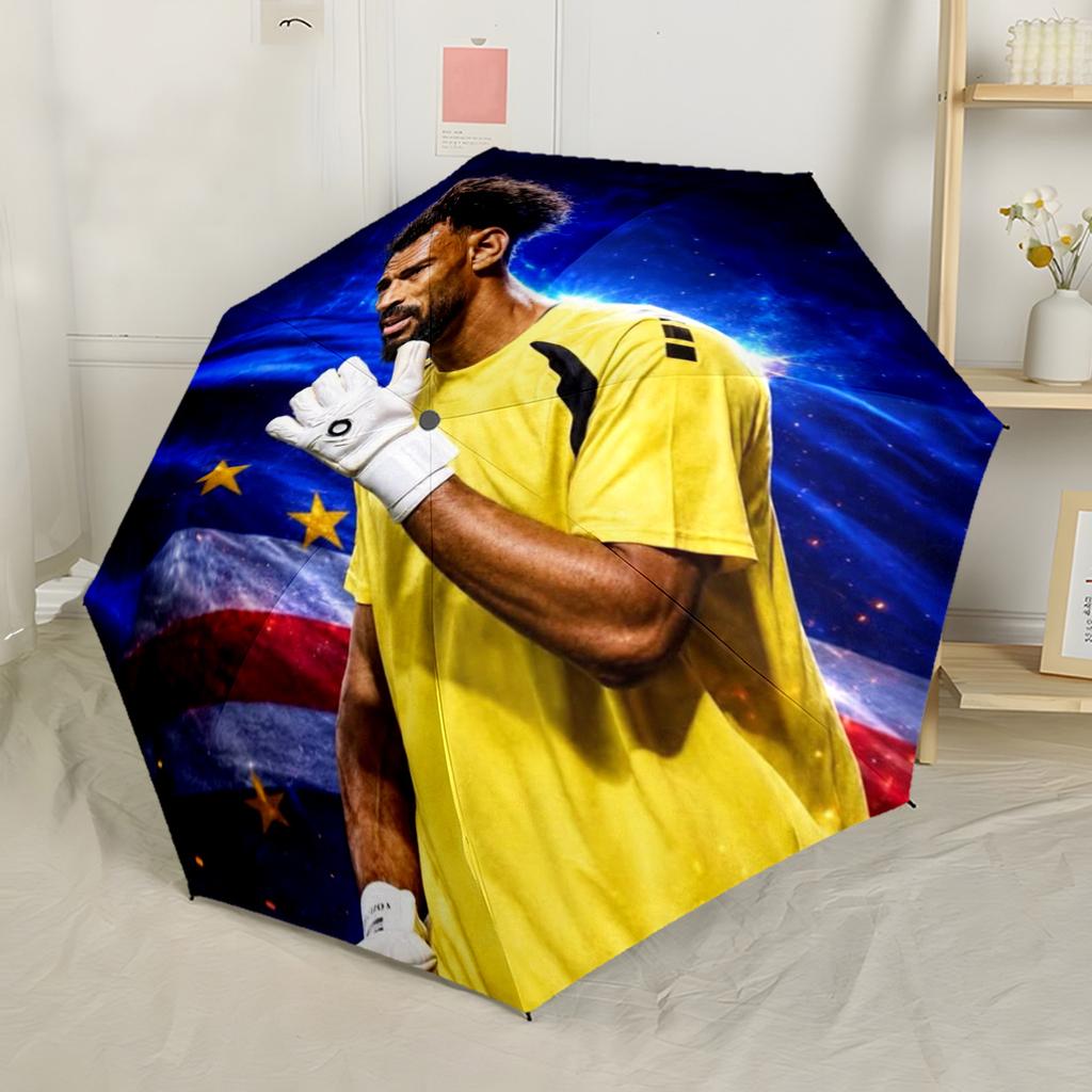Goalkeeper Automatic Umbrella Compact 8-Rib Design Sturdy Construction Perfect for Outdoor Adventures Vibrant Pattern Umbrella
