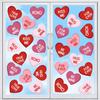 8 Sheets Valentines Day Heart Window Clings Red Pink Love Heart Window Stickers Double-Sided Conversation Hearts Windows Decals for Valentines