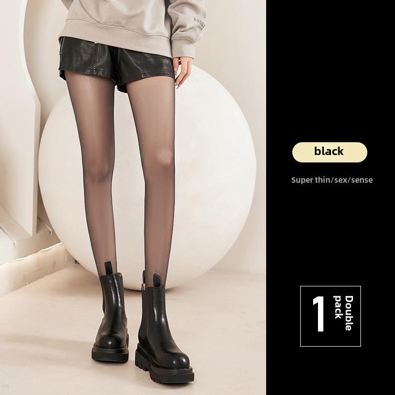 Ультратонкие прозрачные черные чулки Bonas, эффект сексуальных голых ног, не сползают, стиль весна-осень