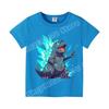 Godzilla Children Short Sleeve T Shirts Anime Character Print Polyester Tops Boys Cartoon Summer Casual Tees Kids Clothing Gifts