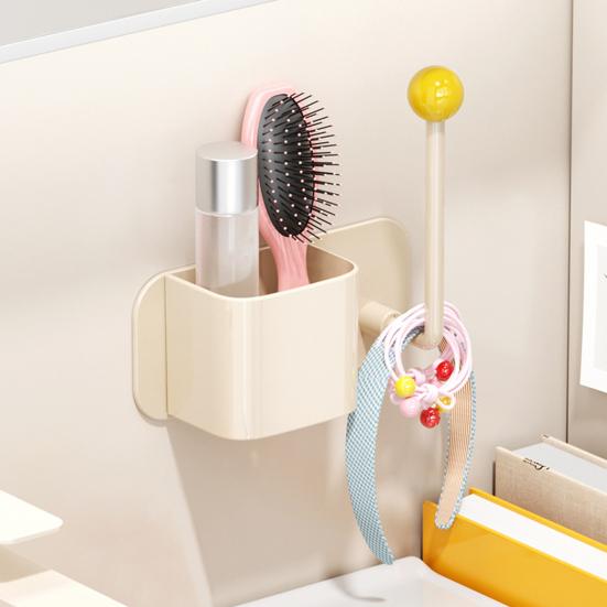 Полка для хранения в ванной с дренажным отверстием, высокая грузоподъемность, большая вместимость, настенная полка для хранения с крючком