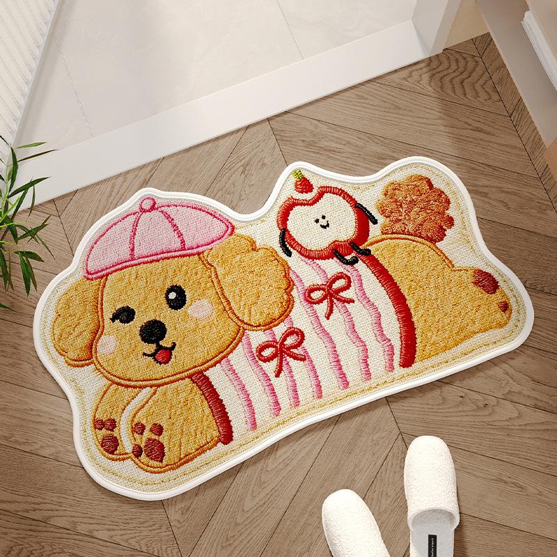Cartoon Puppy Non-Slip Quick-Dry Water-Absorbent Bathroom Floor Mat