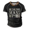 Men's Raglan T-shirt Retro Short Sleeve Round Neck Letter Printing Tops