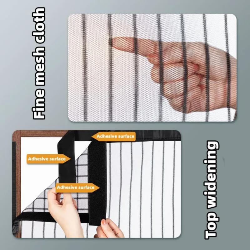Летняя самоклеящаяся сетка для окон, защита от комаров, защита от летающих насекомых, невидимые сетчатые шторы, съемная магнитная сетка для окон