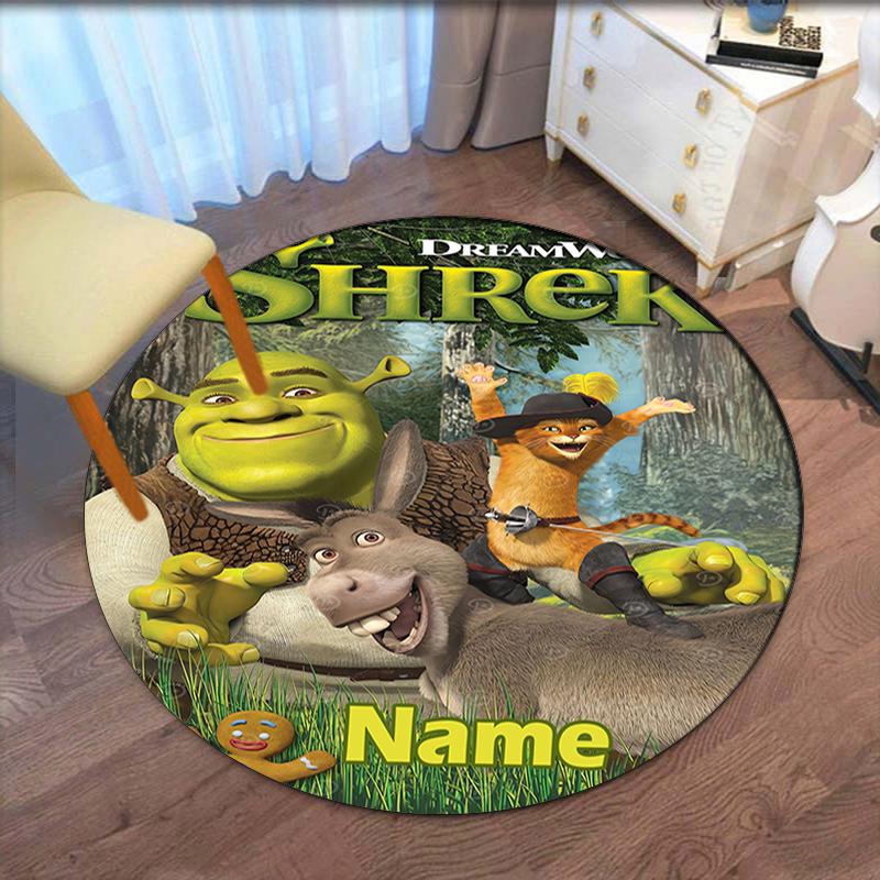 Custom Name Shrek Printed Round Rug Carpet Chair Rug Area Rug Entryway Doormats,for Office Chair Living Room Bedroom Kitchen Room.