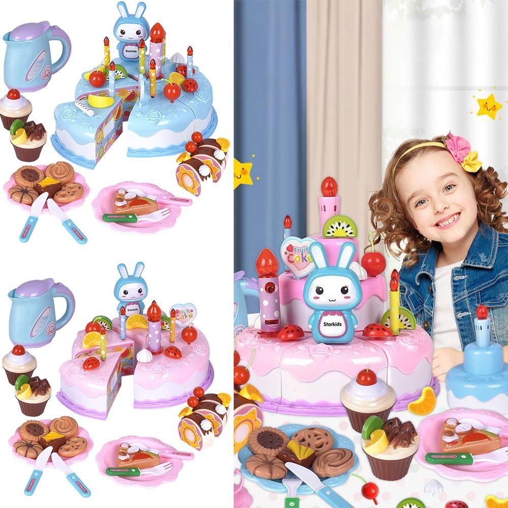 37/38PCS Multicolor Birthday Cake Cutting Toys Playing Role Game Kitchen Toy Gift