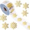 1Roll 500pcs 2025 New Christmas Sticker Round Transparent Ironing Gold Gift Packaging Decorative Self-adhesive Sealing Sticker