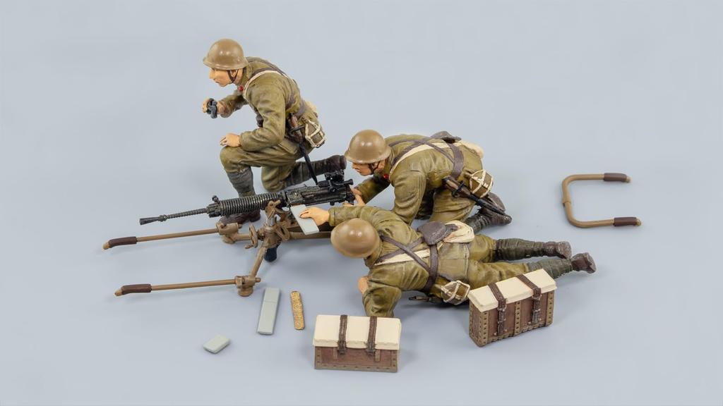 Pit-Road 1/35 Серия Grand Armor Японская армия Тяжелый пулемет Тип 92 Пластиковая модель-конструктор с 3 фигурами пулеметчиков G39 (военный)