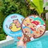 Cartoon Handheld Fan Portable Mini Round Fan Outdoor Folding Group Fan