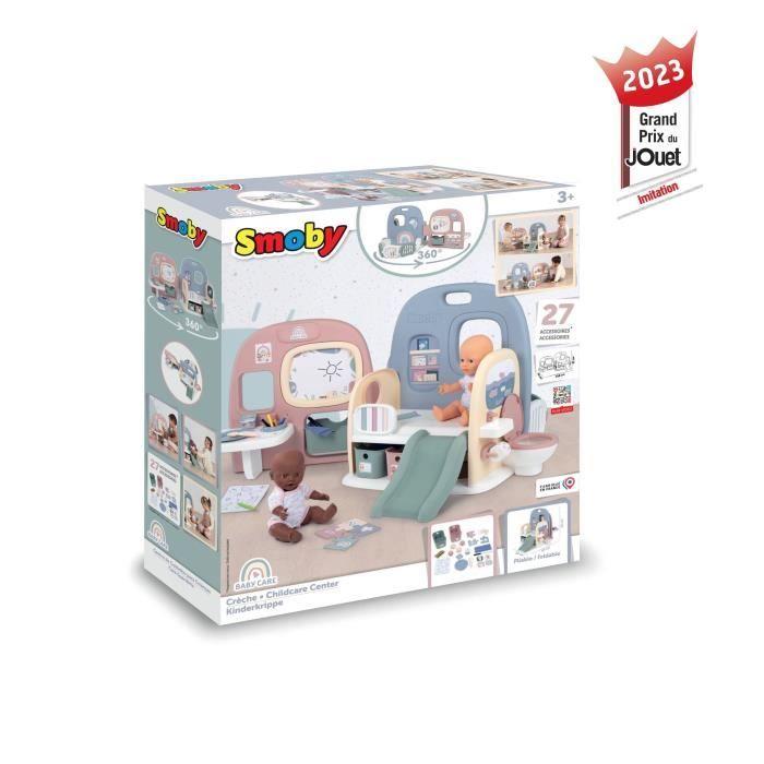 Smoby - baby care - crèche 5 espaces + 27 accessoires - poupon jusqu'à 42 cm