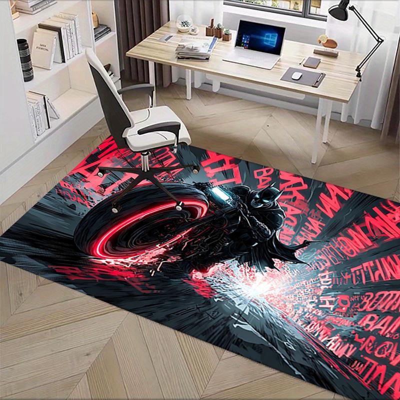 Batman,Batcycle Office Carpet Chair Mats, Home Decor Dormitory Floor Protector With Anti-Skid Backing, Large Area Coverage, Christmas Decora
