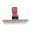 Pet Fur Grooming Rake Stainless Steel Cleaning Brush Comb Dematting Tool for Dogs RabbitsDouble Row