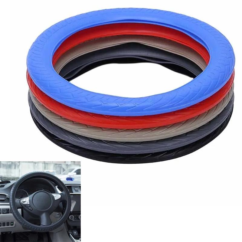 36-40 см автомобильный универсальный силиконовый руль эластичный чехол для перчаток текстура мягкий многоцветный автоукрашение DIY чехол аксессуары