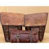 Combo 3 Motorcycle Saddle Bag Vintage Leather Panniers Tool Luggage 3 Bike Pouch