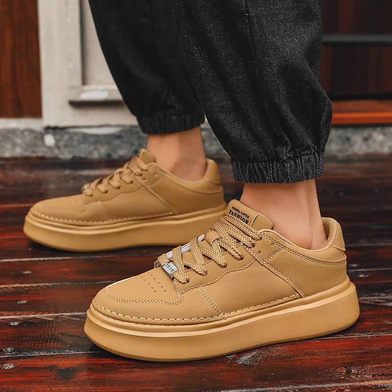Fashion White Casual Men's Board Shoes Classic Thick Bottom Versatile Style Outdoor Street Walking Daily Youth Sports Quality Shoes