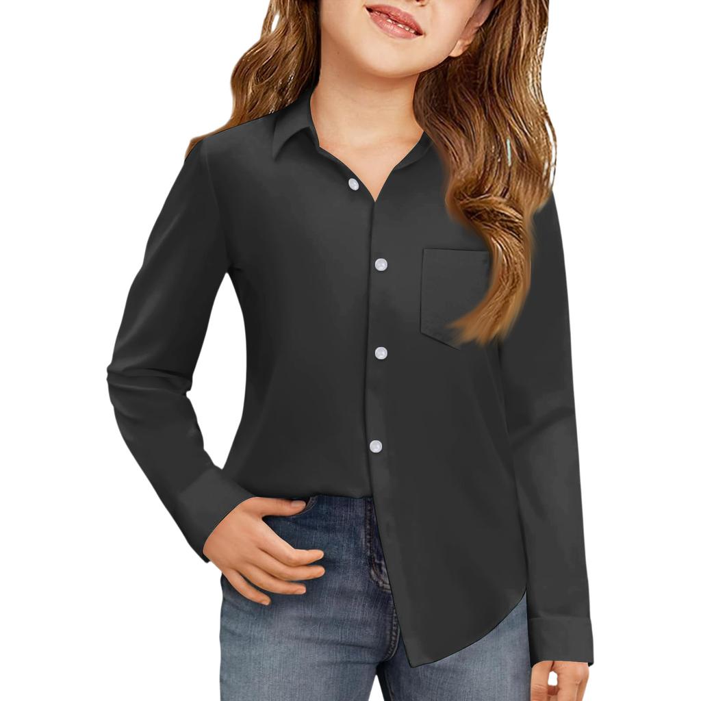Girls' Button-Down Shirt - Long Sleeve Dress Blouse