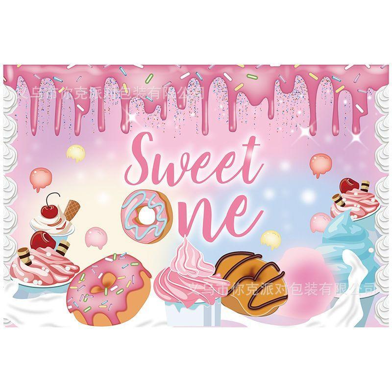 Donut-themed Disposable Tableware Set for Girls' Birthday Party Scene Arrangement