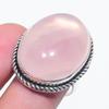 Rose Quartz Gemstone 925 Sterling Silver Jewelry Ring Size 7