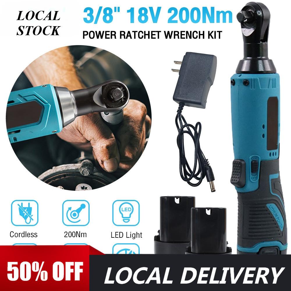 3/8" 12V Cordless Ratchet Wrench Electric Wrench Right Angle Wrench Drill Screwdriverl Screw Nut Repair Tool