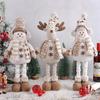 Christmas Snowman Telescopic Doll New Knitted Elk Doll Holiday Window Scene Decoration