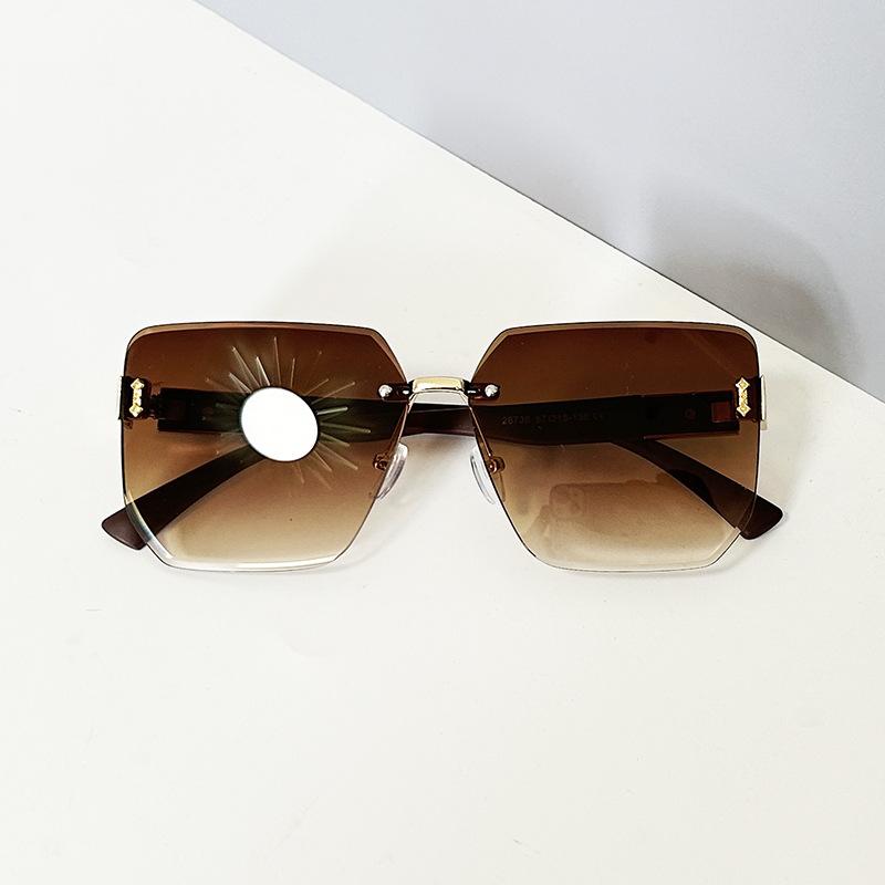 Солнцезащитные очки без оправы, Модные и простые солнцезащитные очки, Женские высококлассные ретро квадратные солнцезащитные очки