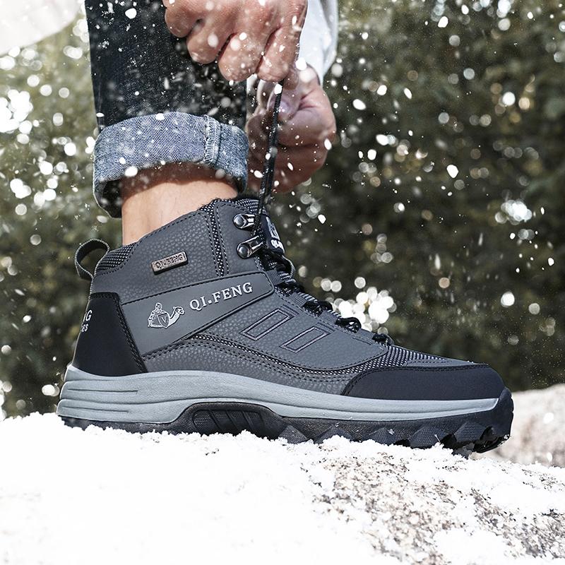 37-47 Модные теплые высокие бархатные хлопковые ботинки для альпинизма, походные ботинки для снегоступов