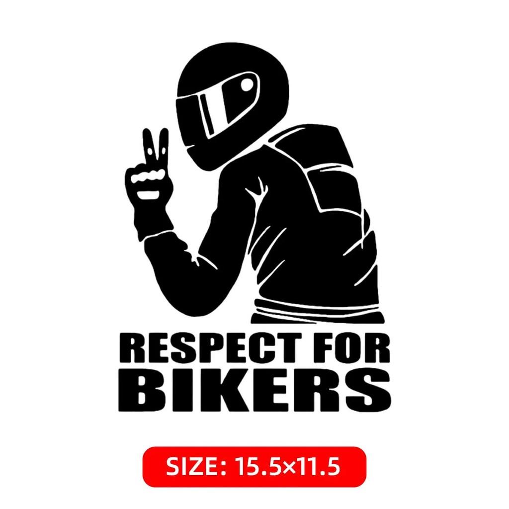 Наклейка Respect for Bikers - Крутая наклейка с изображением мотоциклиста для автомобиля/мотоцикла