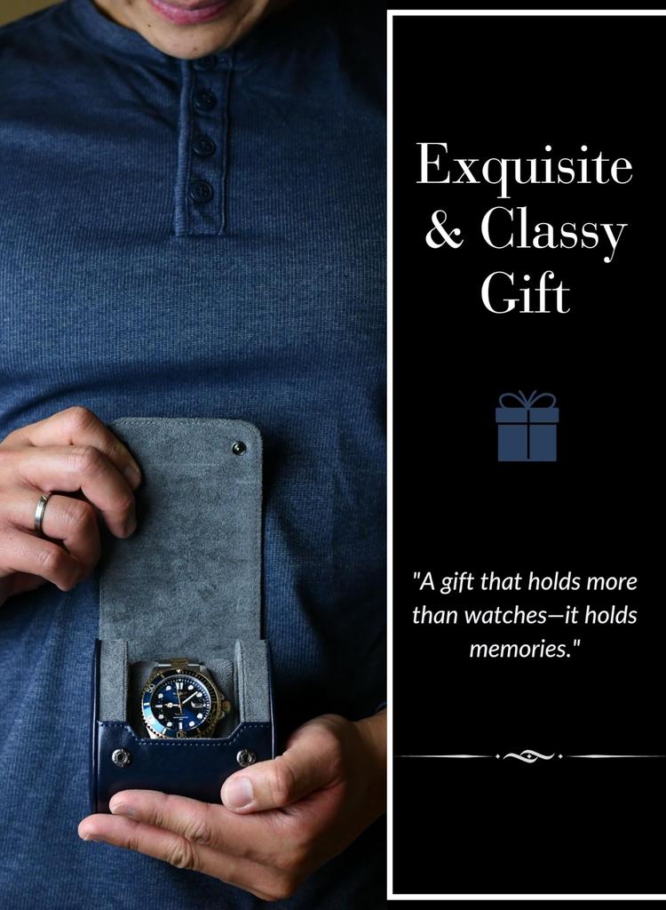 M Mirage Luxury Travel Одинарный кейс для часов Дорожный кейс для часов Коробка Кейс для демонстрации часов Дизайн со швейцарским мотивом Полуночный синий - - - -