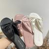 Daily Casual Style Elegant Cool Slippers 2025 Women's New Soft-soled Bow Shoes Flat Beach Open-toed Sandals