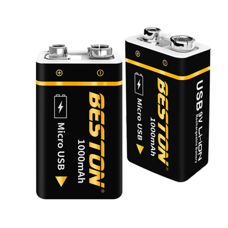Новый литий-ионный аккумулятор USB 9 В 1000 мАч 6F22 для мультиметра, микрофона, игрушки, детектор дыма с дистанционным управлением