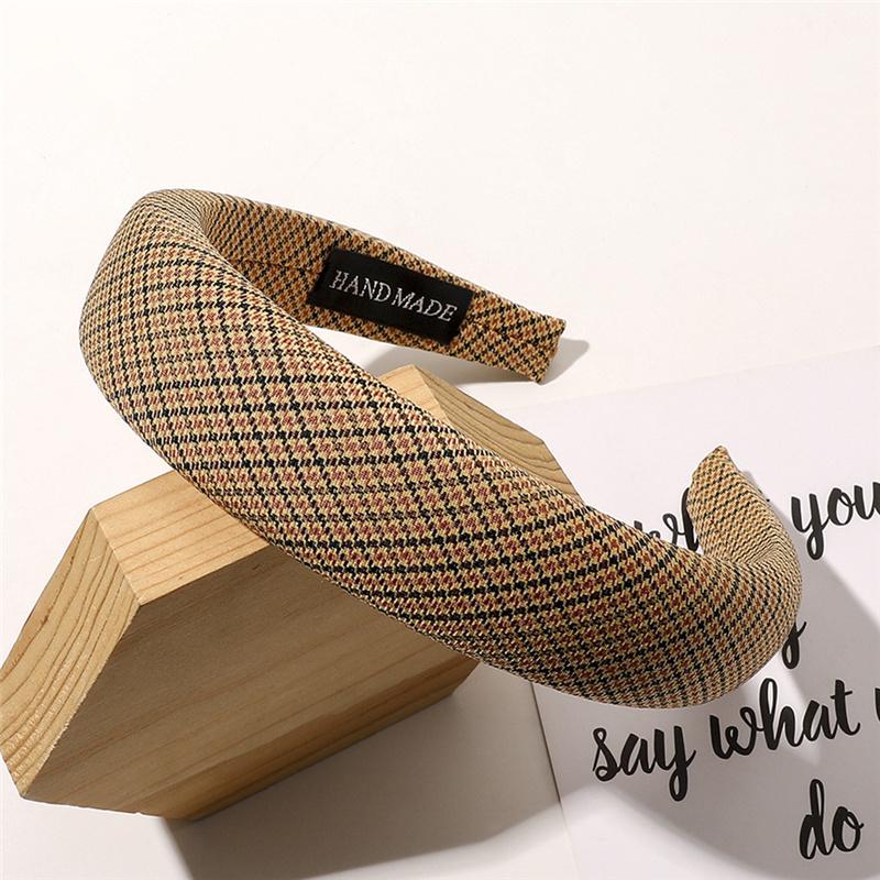 3CM Vintage Women Lattice Headband Lady Girls Sponge Press Hair Hoop Female Casual Shopping Head Wears Hair Accessories