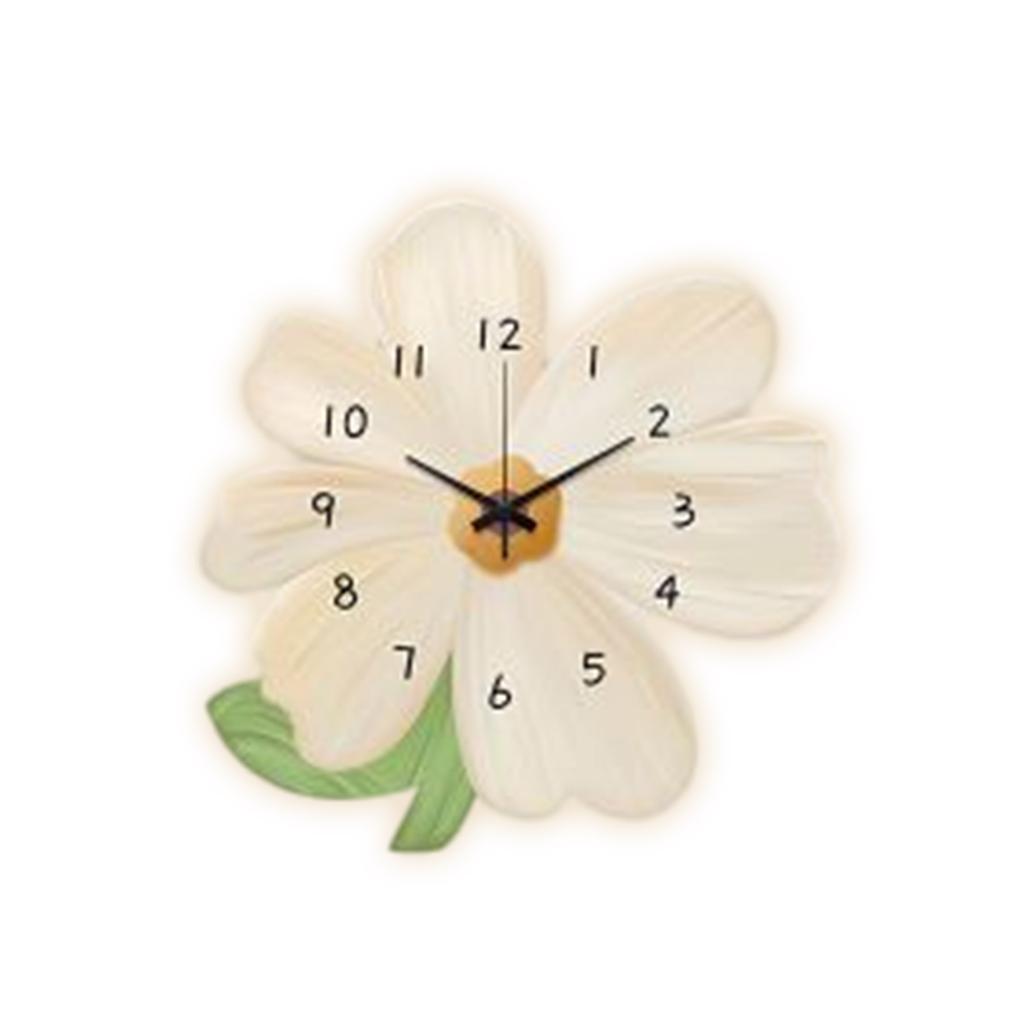 Creative Flower Decors Wall Clock With Built In Light Perfect For Bedrooms Living Room Battery Operated Wall Clock