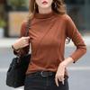 Korean Half Turtleneck Shirt Women Pure Color Bottoming Girls Basic Top Autumn Female Slim Long Sleeve T-Shirt