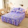 Lace Bed Sheet Skirt  Floral Printed Bed Cover Single/Queen/King Size Bedspread On The Bed (No Pillowcase